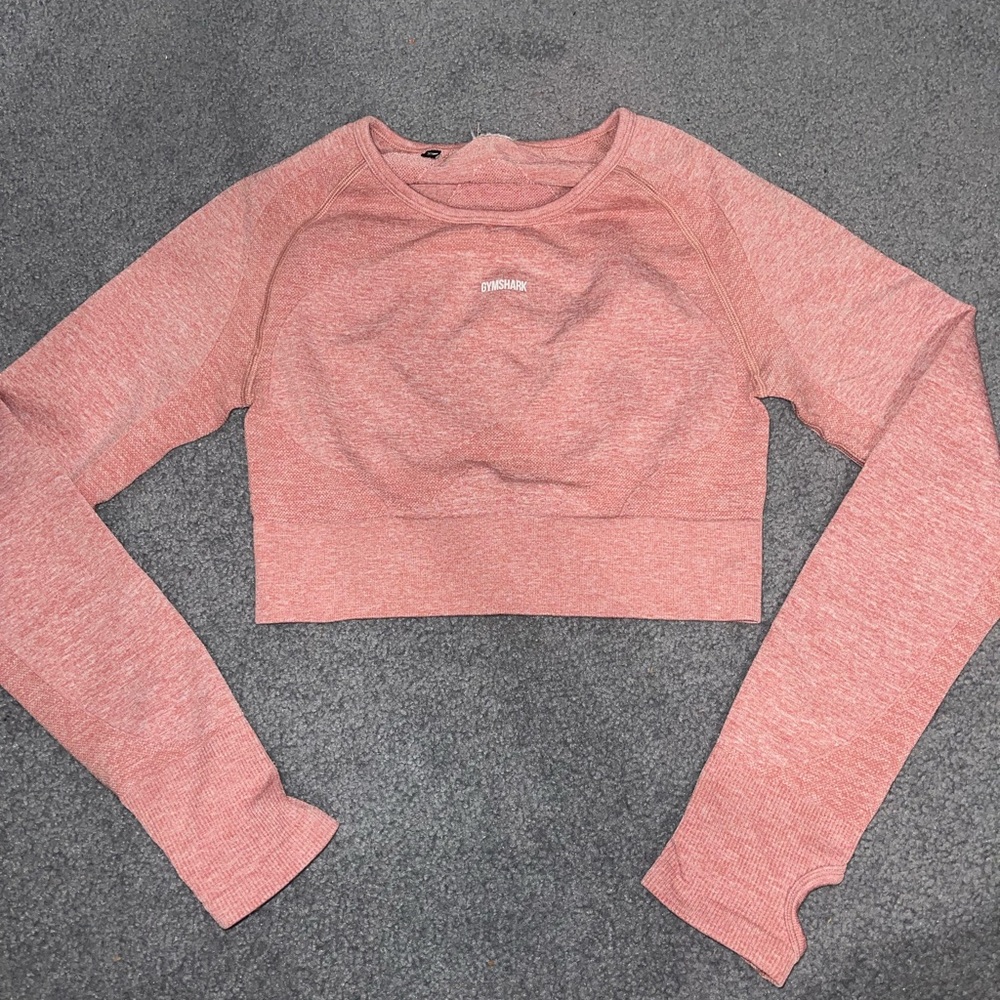 Gymshark Pink Cropped Long Sleeve Top